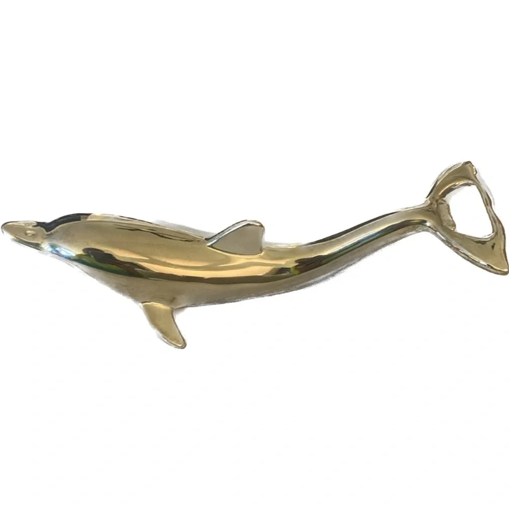 Vintage brand new Silverplate Dolphin metal Bottle Opener